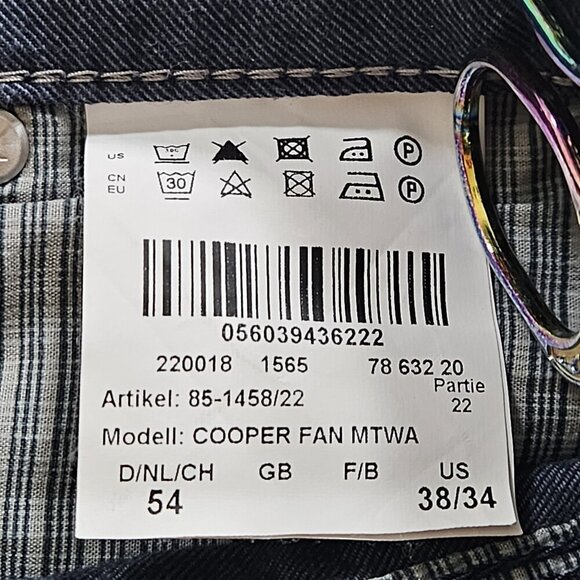 Brax Pants Mens 38x34 (32) Navy Straight Zip Fly Stretch Cooper Regular Preppy - Picture 11 of 16